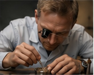 Watch specialist working on a mechanical movement