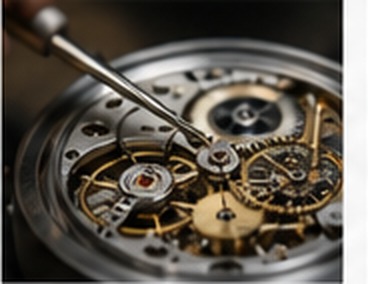 Close view of mechanical watch movement